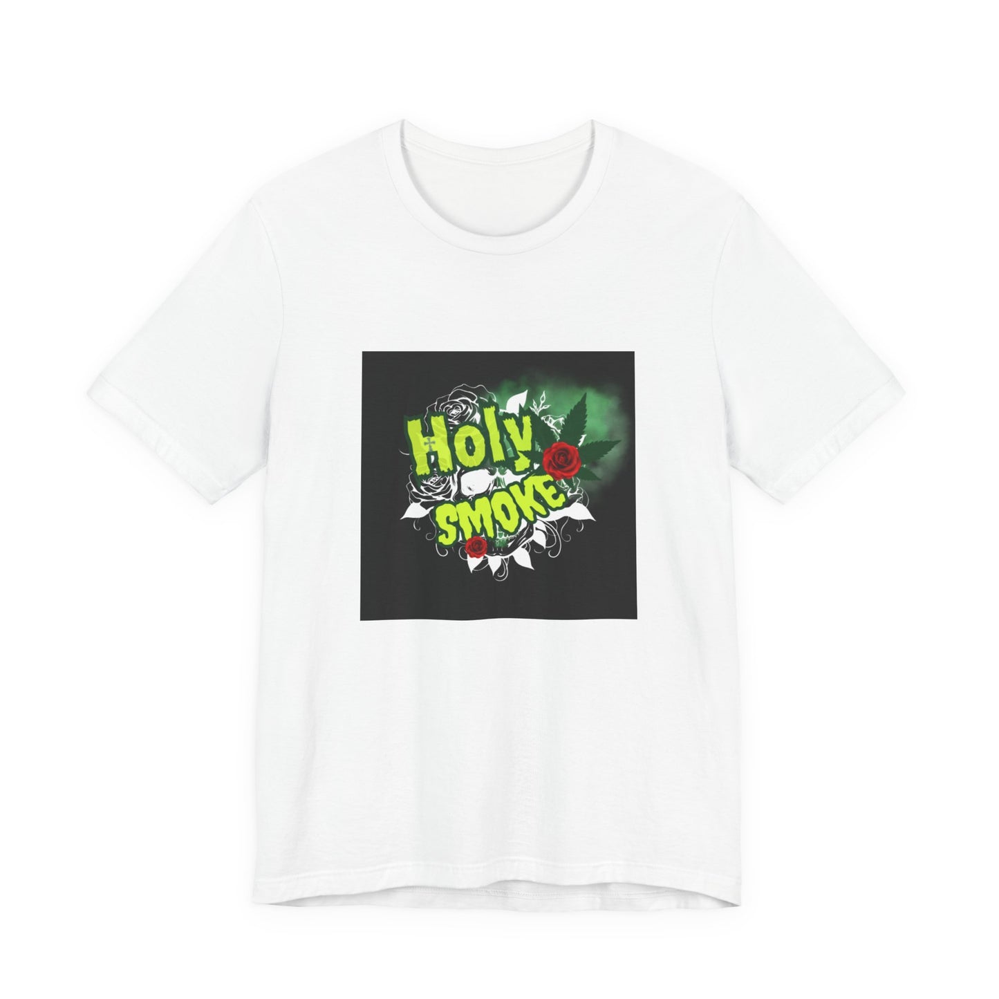 Holy Smoke Graphic Tee — Green Cannabis Leaf Design