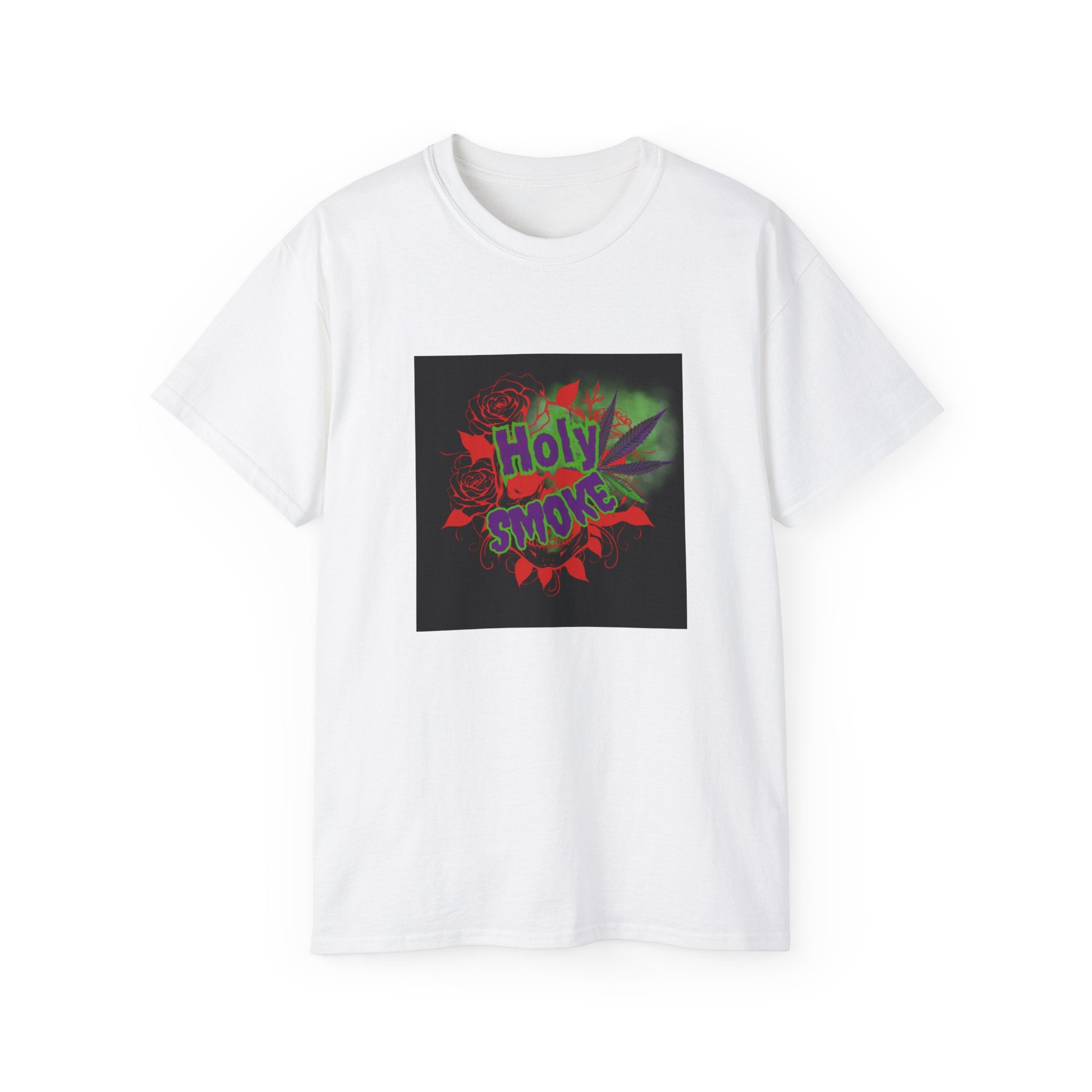 Holy Smoke Graphic Tee — Retro Cannabis Leaf Design